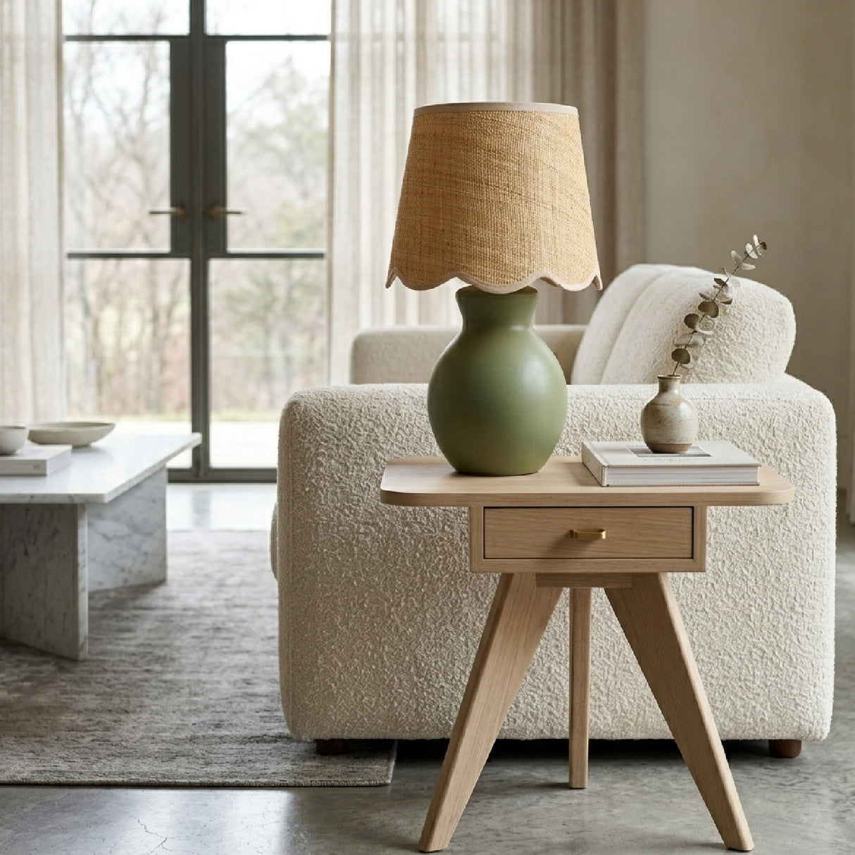 Modern European furniture - Scalloped Edge Accent Table Lamp - www.oroa.com | Oroa.com