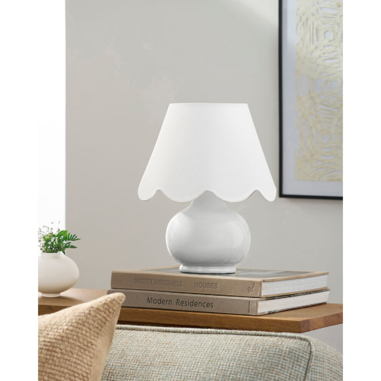 Modern European furniture - Scalloped Raffia Shade Table Lamp - www.oroa.com | Oroa.com