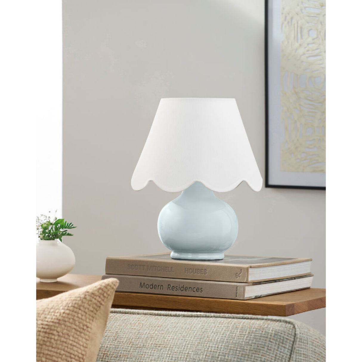 Modern European furniture - Scalloped Raffia Shade Table Lamp - www.oroa.com | Oroa.com
