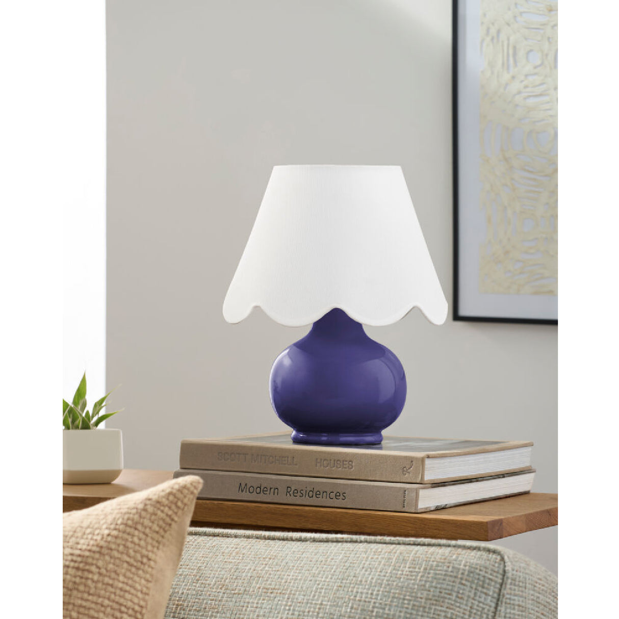 Modern European furniture - Scalloped Raffia Shade Table Lamp - www.oroa.com | Oroa.com