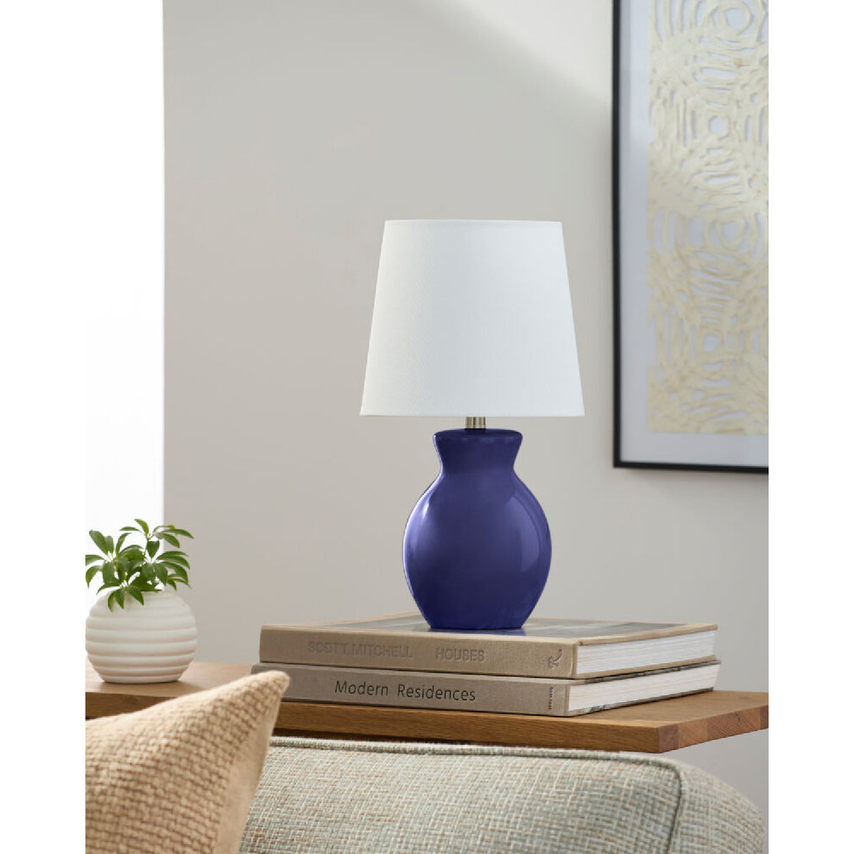 Modern European furniture - White Cotton Ceramic Table Lamp - www.oroa.com | Oroa.com