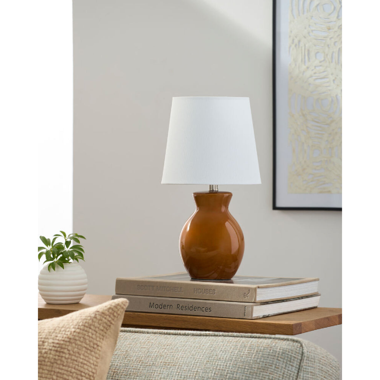 Modern European furniture - White Cotton Ceramic Table Lamp - www.oroa.com | Oroa.com