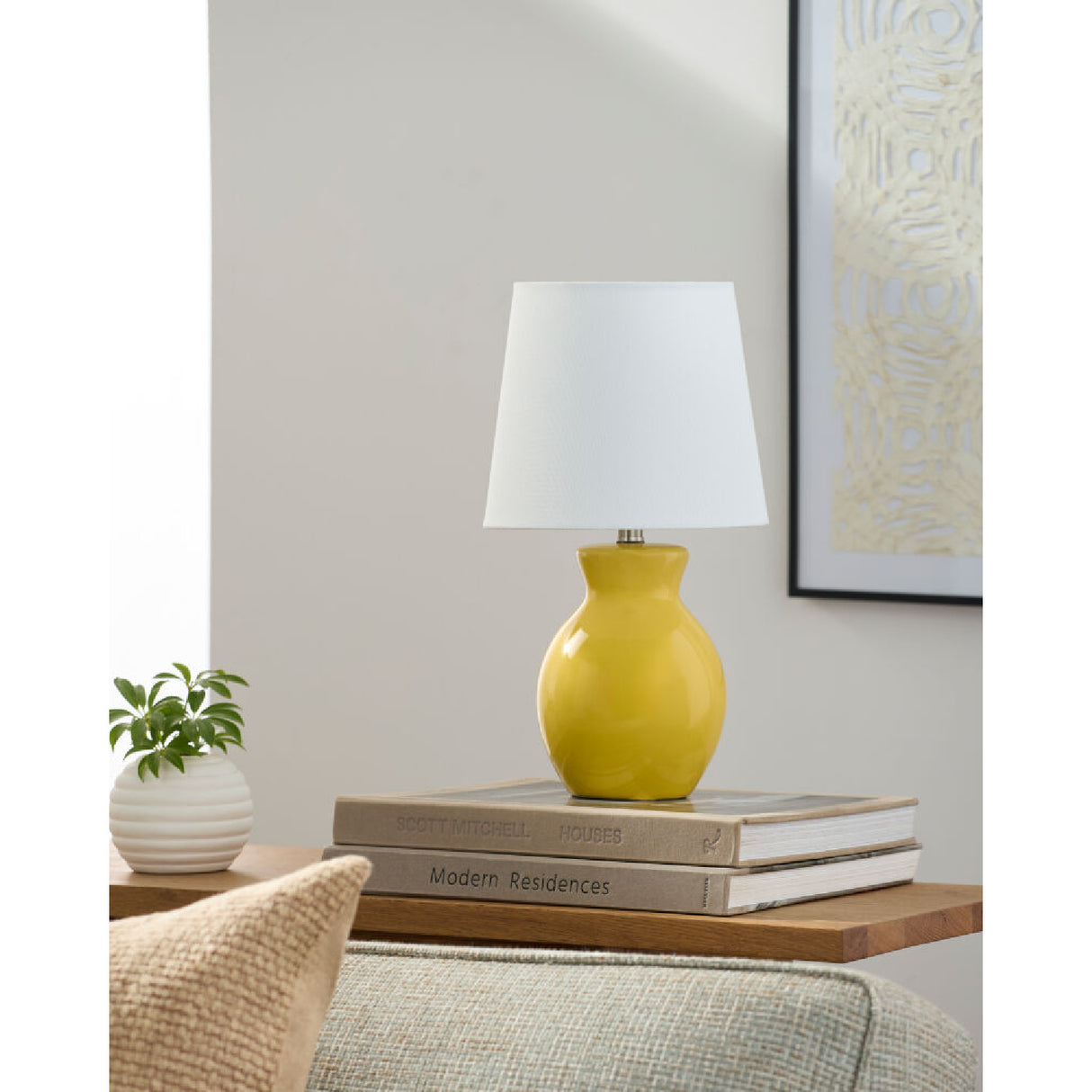 Modern European furniture - White Cotton Ceramic Table Lamp - www.oroa.com | Oroa.com