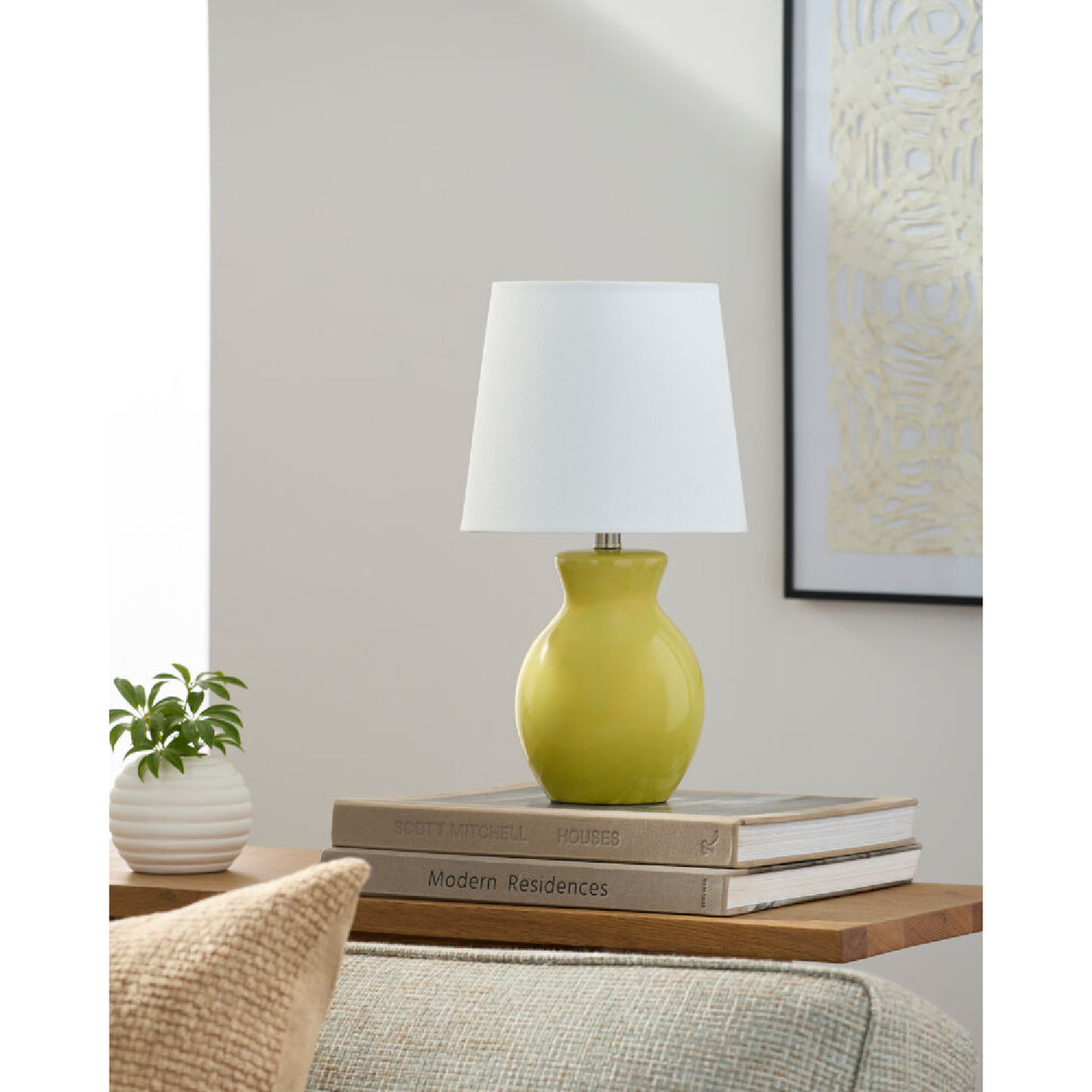 Modern European furniture - White Cotton Ceramic Table Lamp - www.oroa.com | Oroa.com
