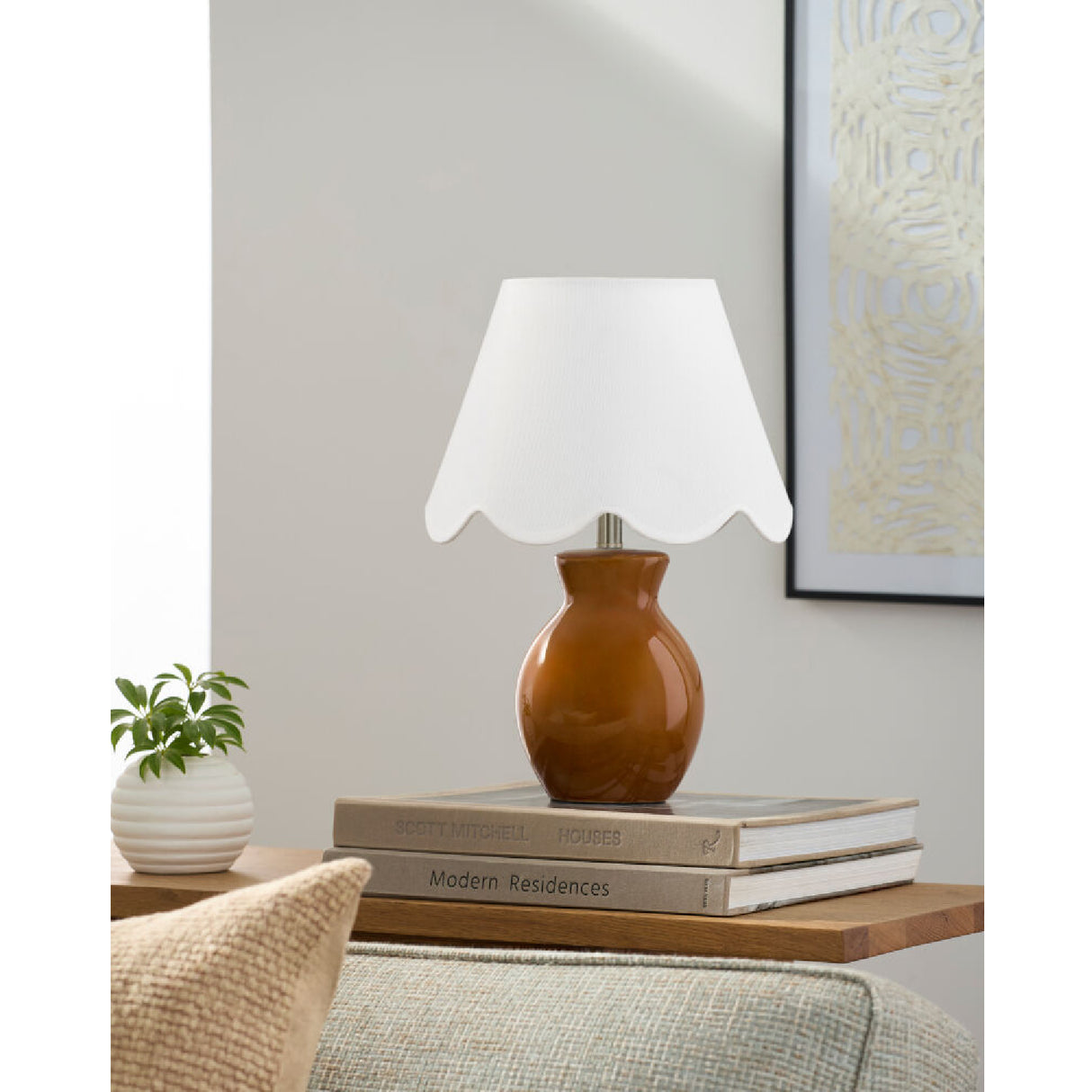 Modern European furniture - Scalloped Edge Accent Table Lamp - www.oroa.com | Oroa.com