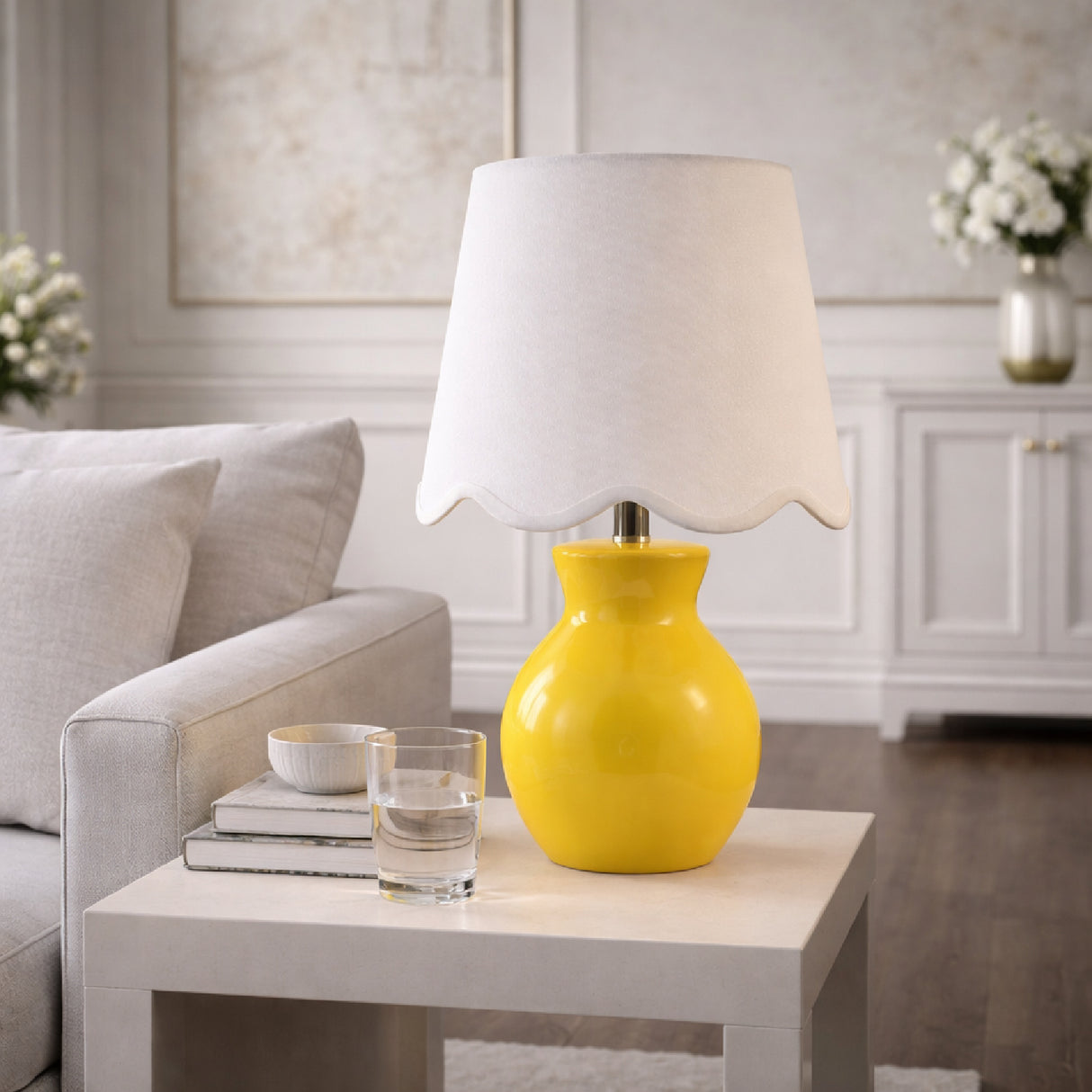 Modern European furniture - Scalloped Edge Accent Table Lamp - www.oroa.com | Oroa.com