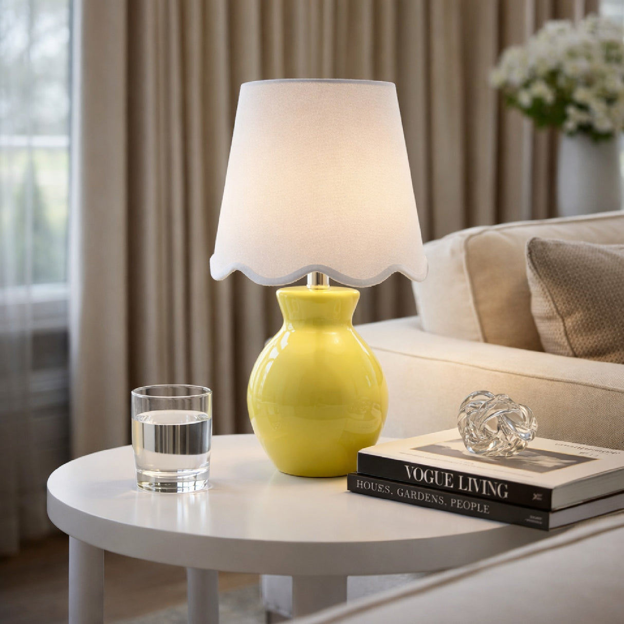 Modern European furniture - Scalloped Edge Accent Table Lamp - www.oroa.com | Oroa.com