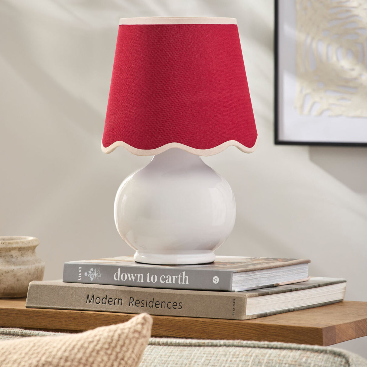 Modern European furniture - Glazed Ceramic Raffia Table Lamp - www.oroa.com | Oroa.com