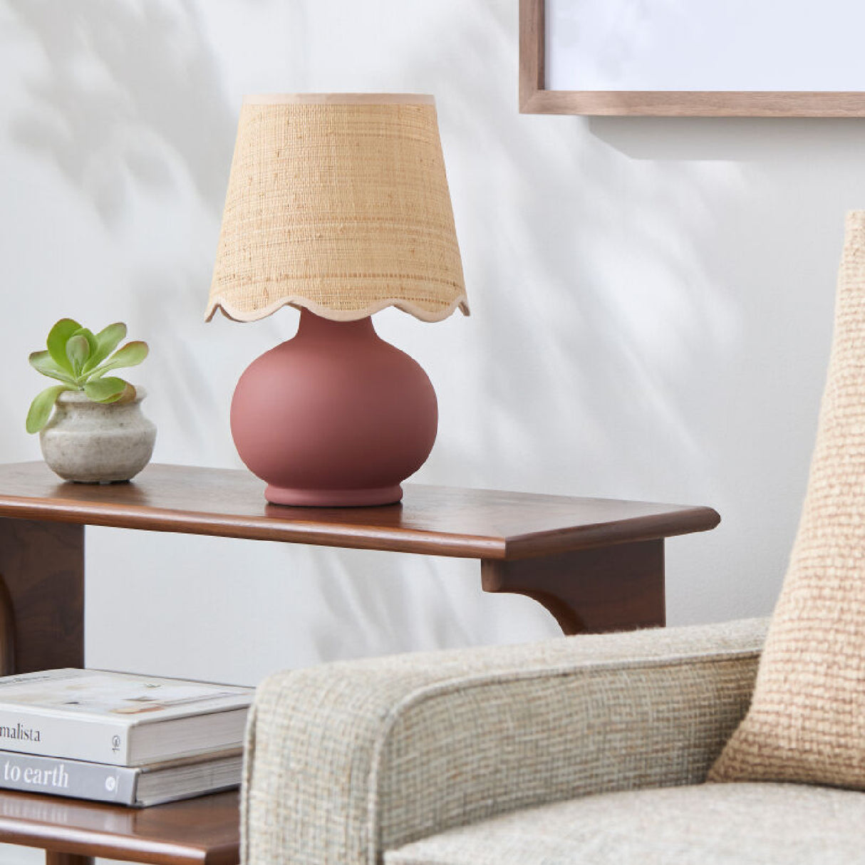 Modern European furniture - Beige Raffia Accent Table Lamp - www.oroa.com | Oroa.com