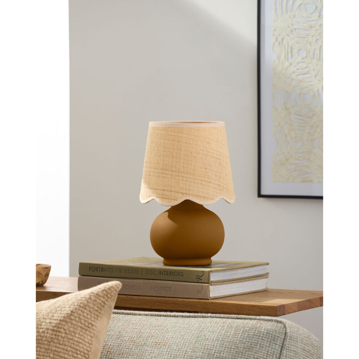 Modern European furniture - Beige Raffia Accent Table Lamp - www.oroa.com | Oroa.com