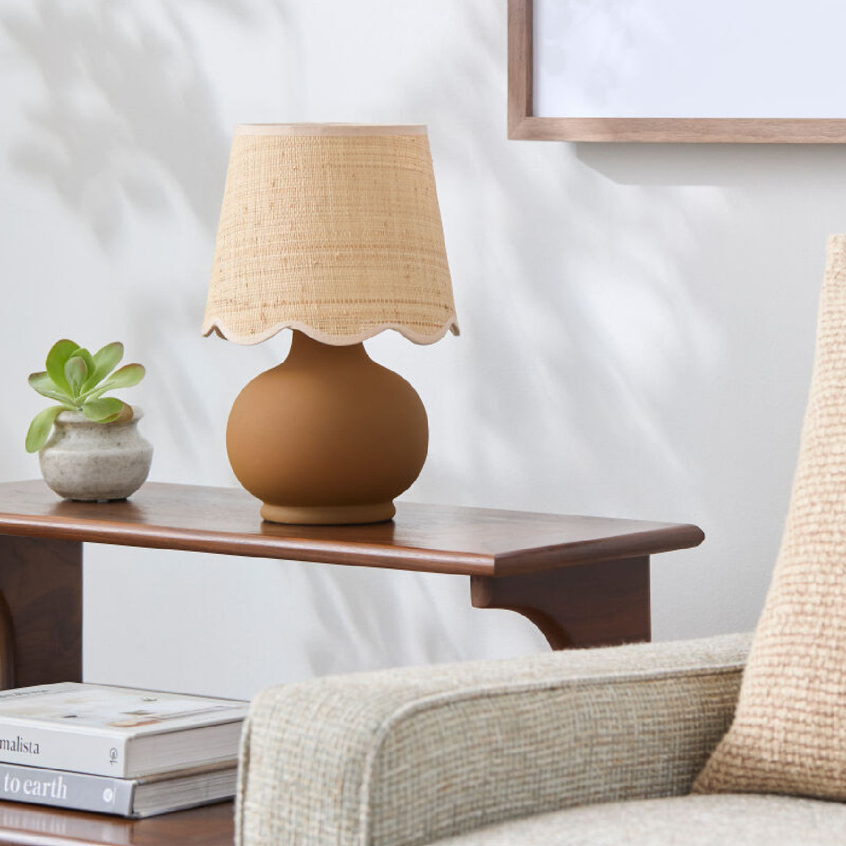 Modern European furniture - Beige Raffia Accent Table Lamp - www.oroa.com | Oroa.com