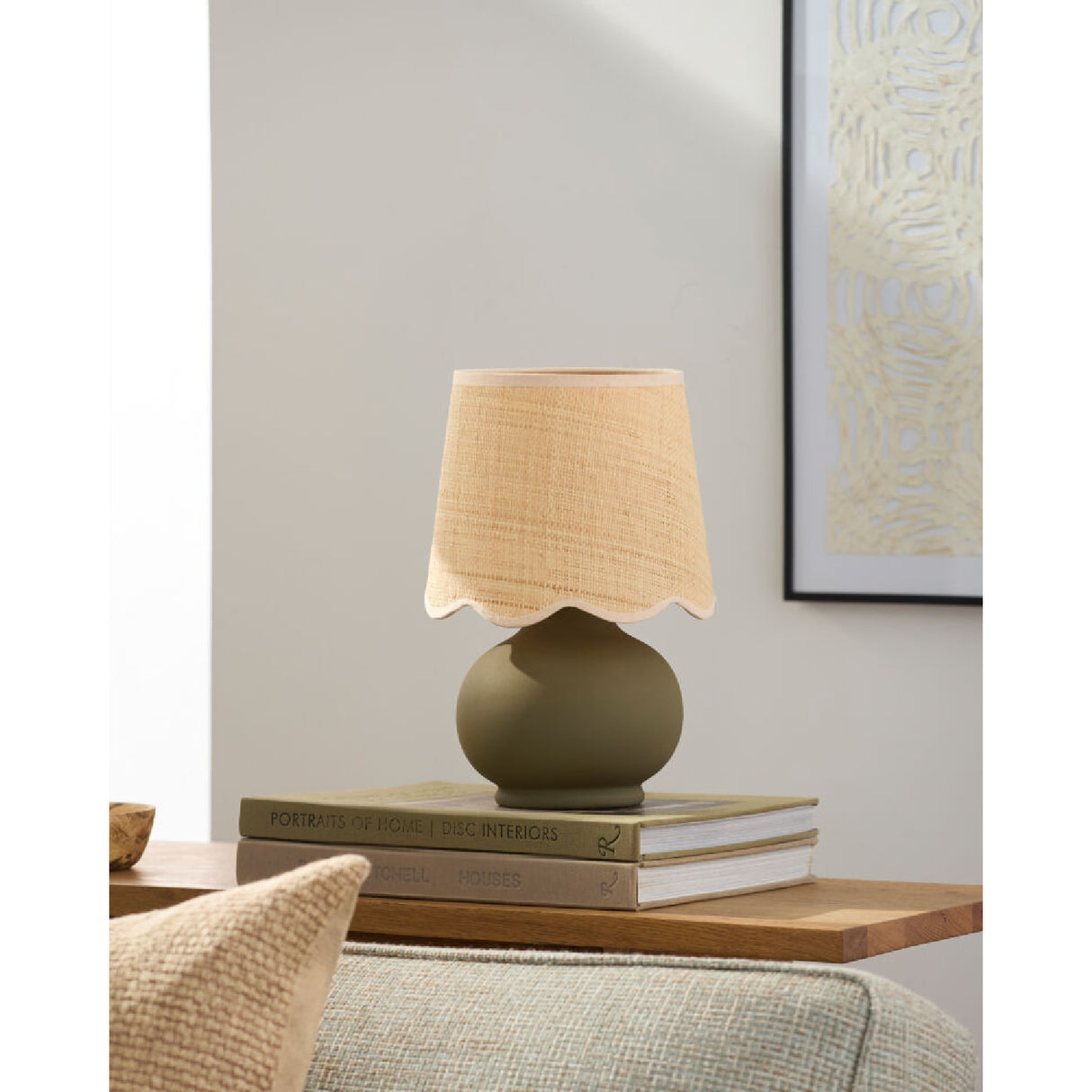 Modern European furniture - Beige Raffia Accent Table Lamp - www.oroa.com | Oroa.com