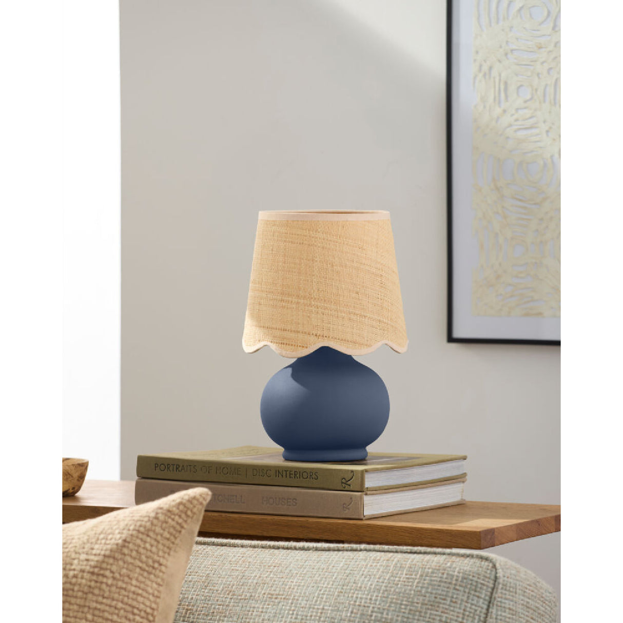 Modern European furniture - Beige Raffia Accent Table Lamp - www.oroa.com | Oroa.com