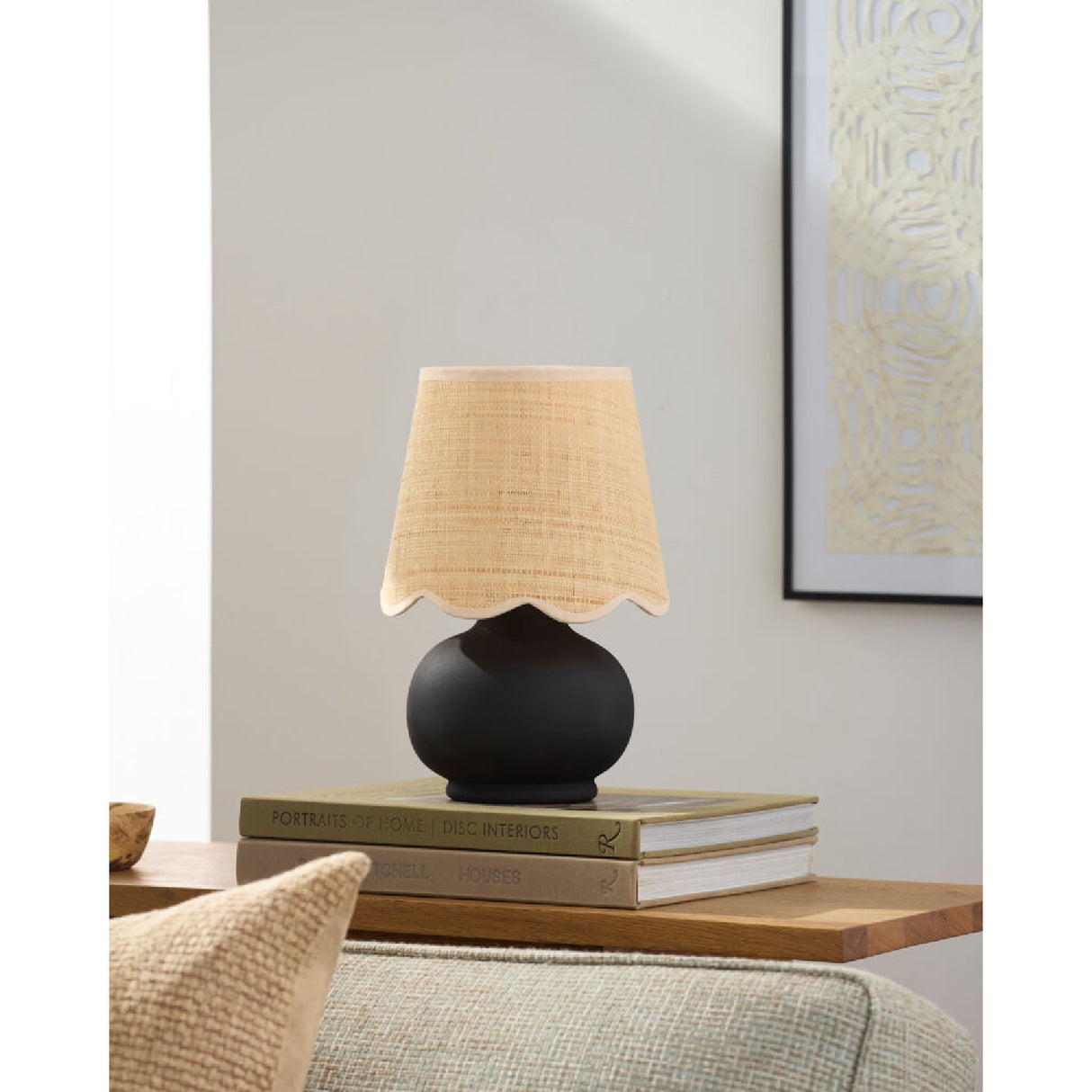 Modern European furniture - Beige Raffia Accent Table Lamp - www.oroa.com | Oroa.com