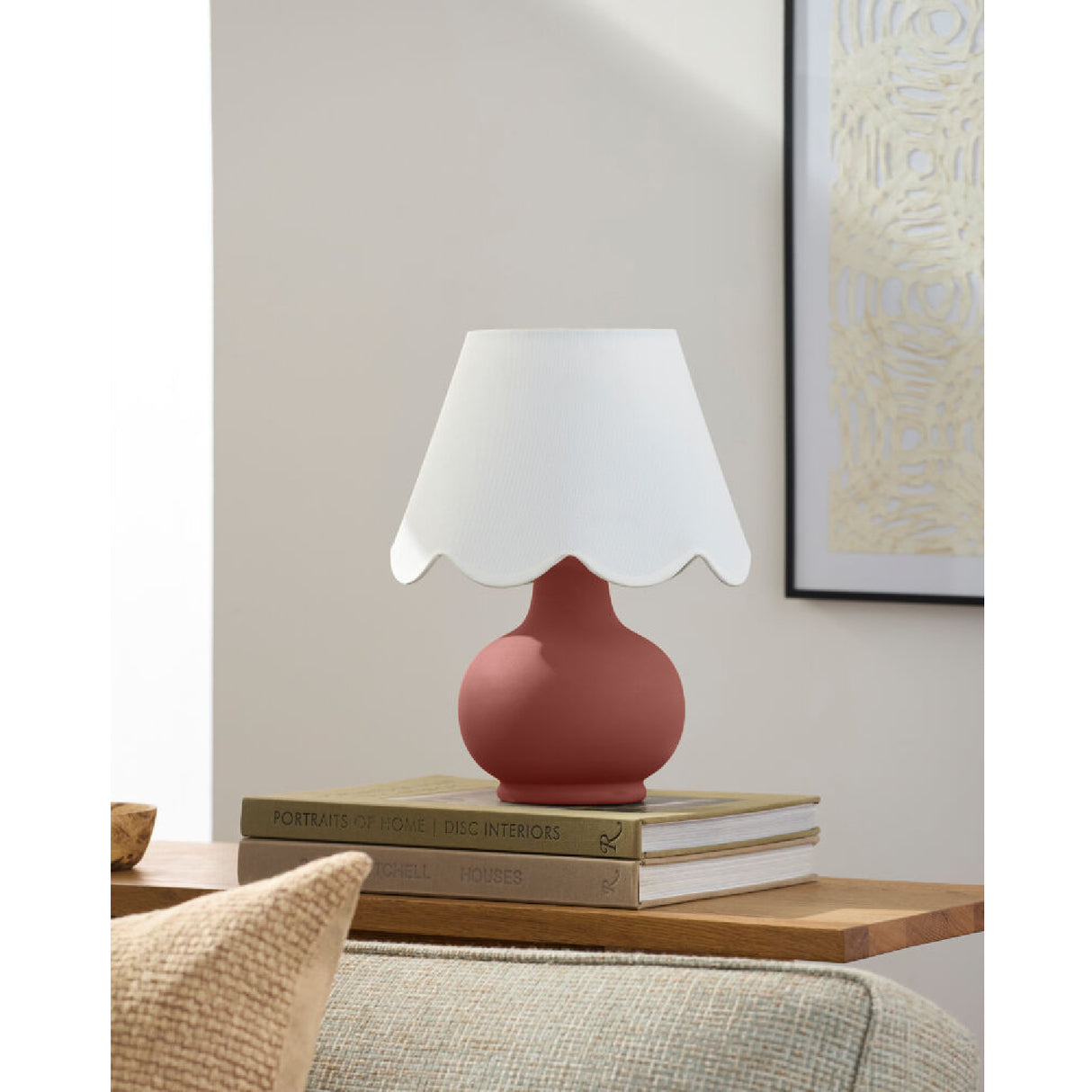 Modern European furniture - Scalloped Raffia Accent Table Lamp - www.oroa.com | Oroa.com