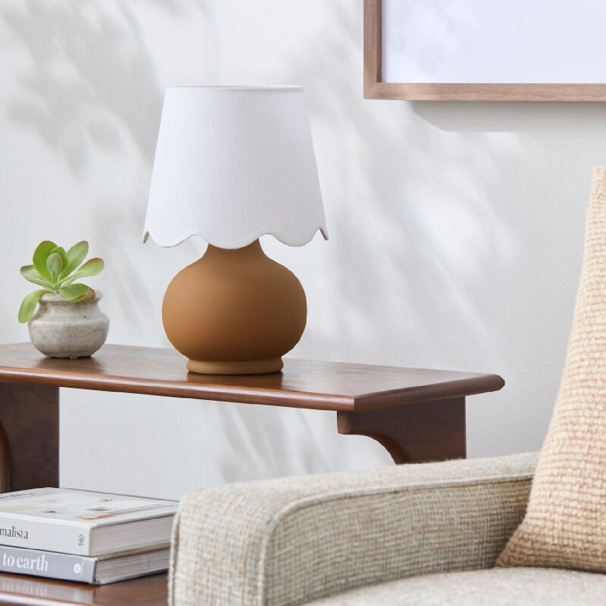 Modern European furniture - Scalloped Raffia Accent Table Lamp - www.oroa.com | Oroa.com