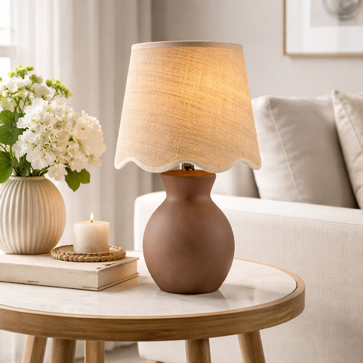Modern European furniture - Scalloped Edge Accent Table Lamp - www.oroa.com | Oroa.com
