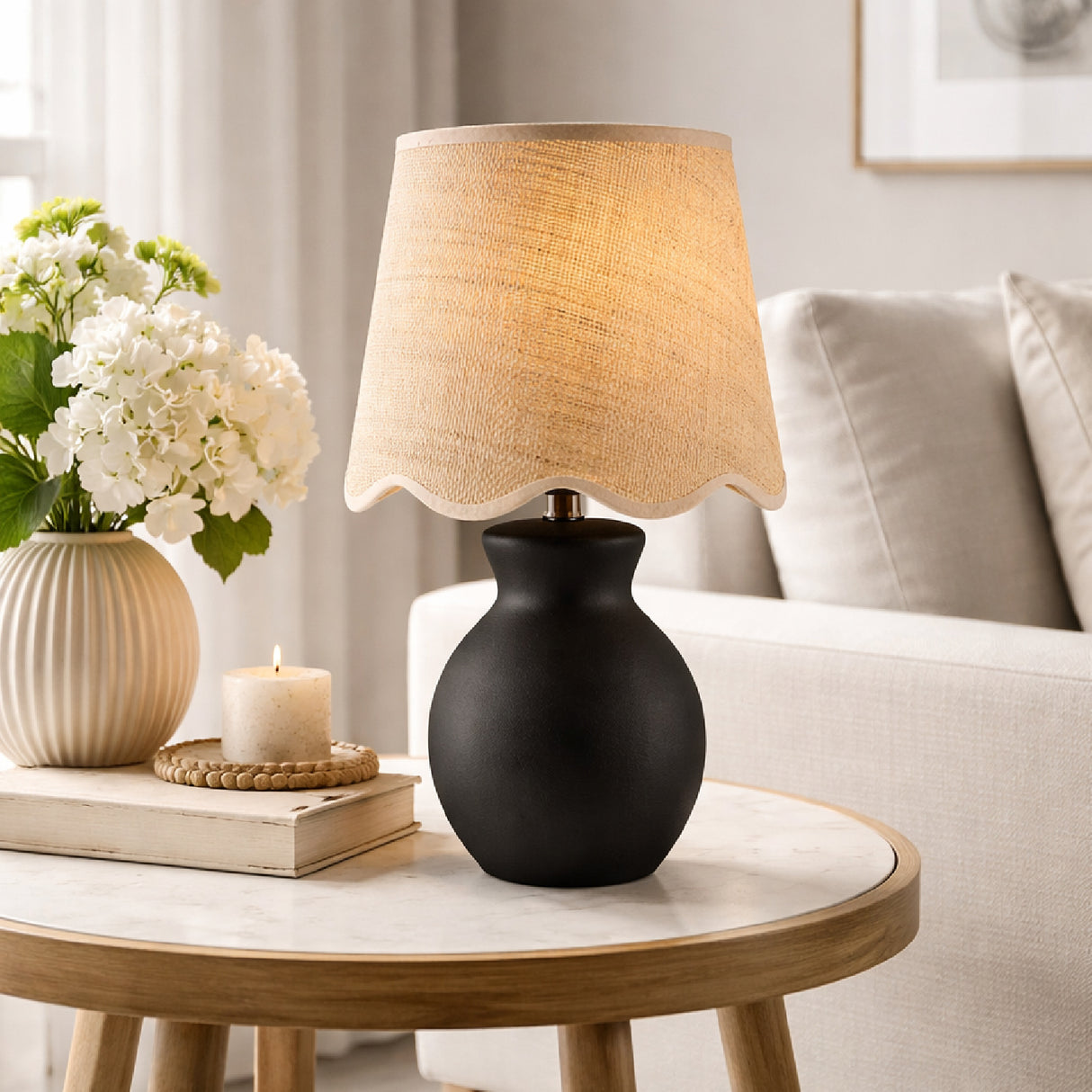 Modern European furniture - Scalloped Edge Accent Table Lamp - www.oroa.com | Oroa.com