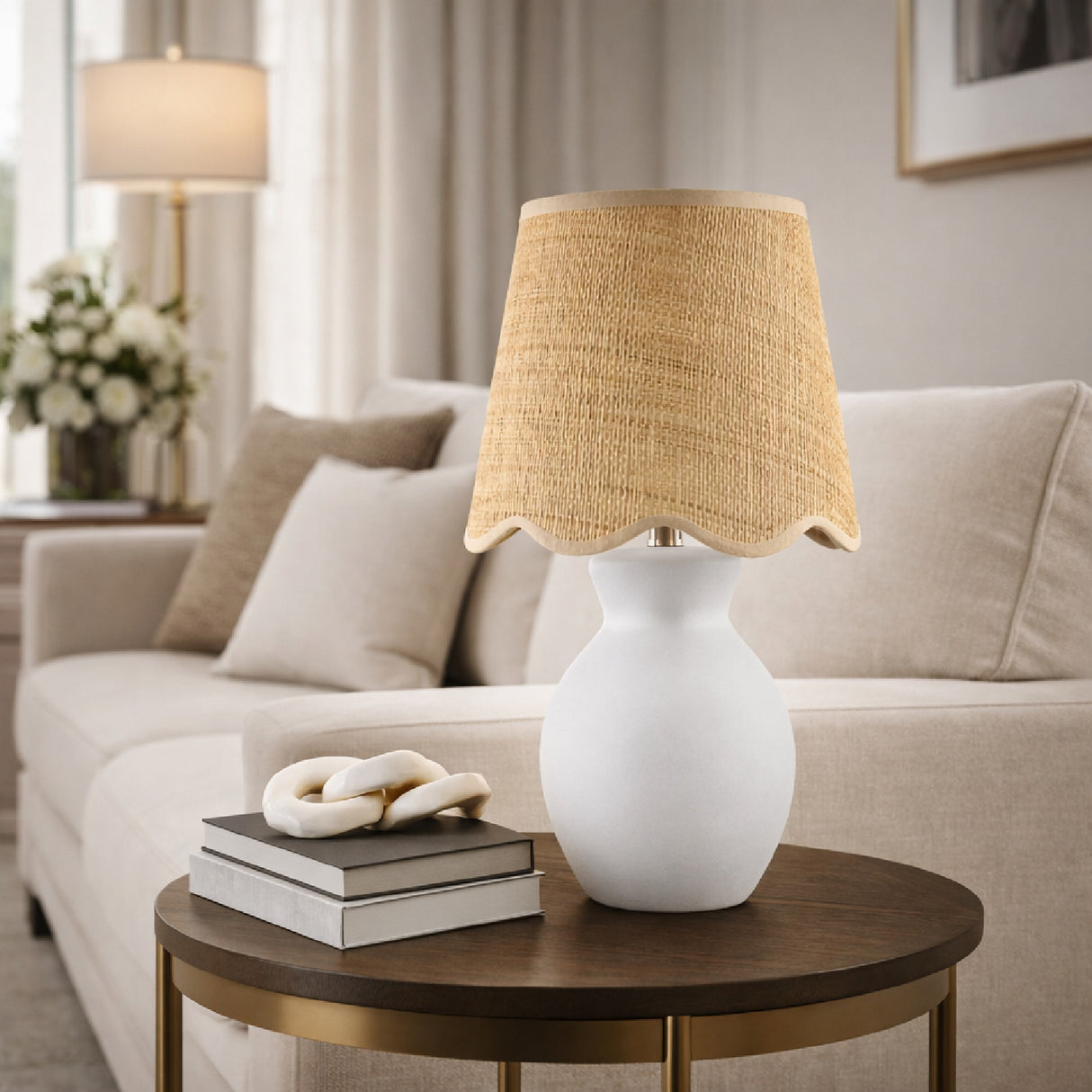 Modern European furniture - Scalloped Edge Accent Table Lamp - www.oroa.com | Oroa.com