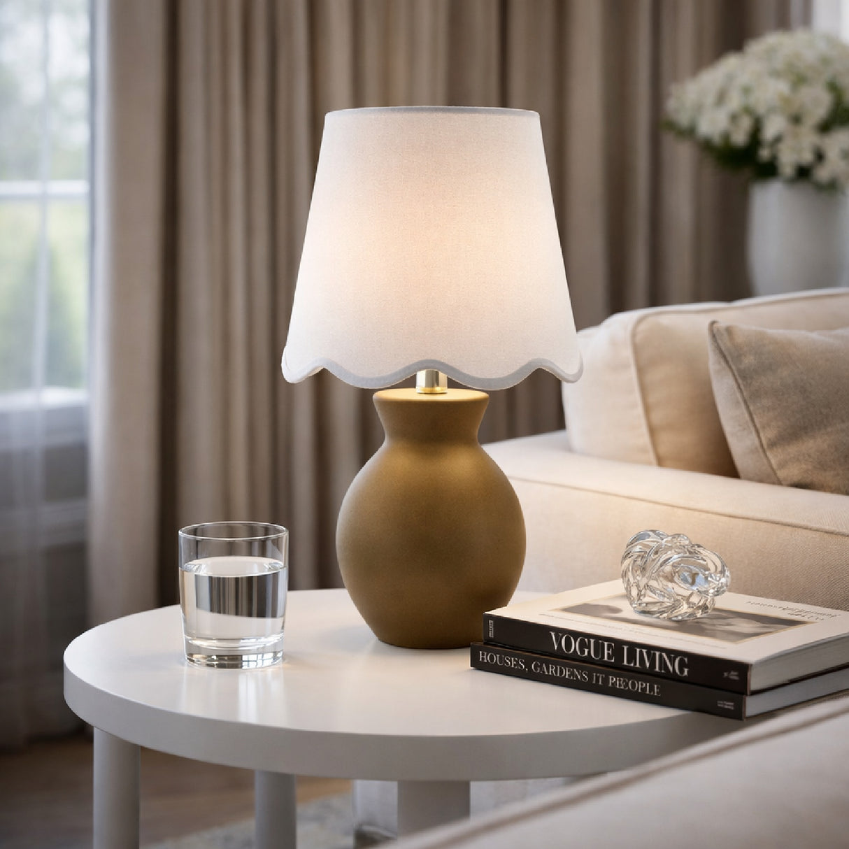 Modern European furniture - Scalloped Edge Accent Table Lamp - www.oroa.com | Oroa.com