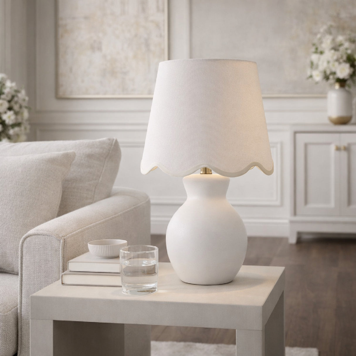 Modern European furniture - Scalloped Edge Accent Table Lamp - www.oroa.com | Oroa.com