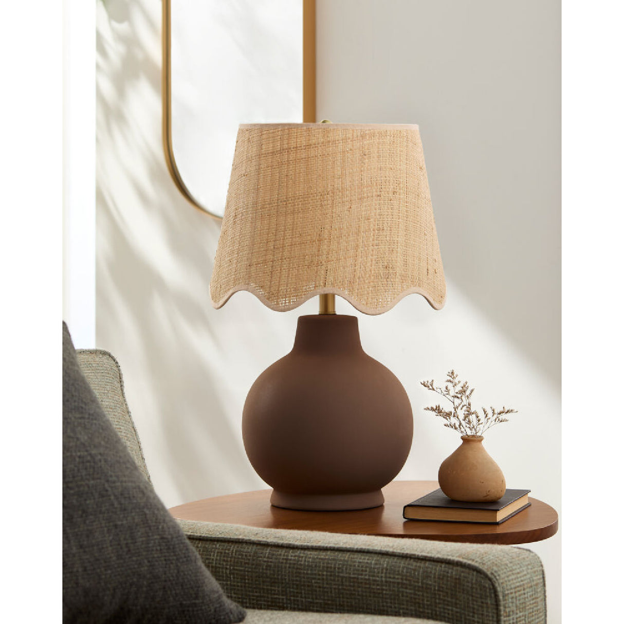 Modern European furniture - Wavy Linen Ceramic Table Lamp - www.oroa.com | Oroa.com