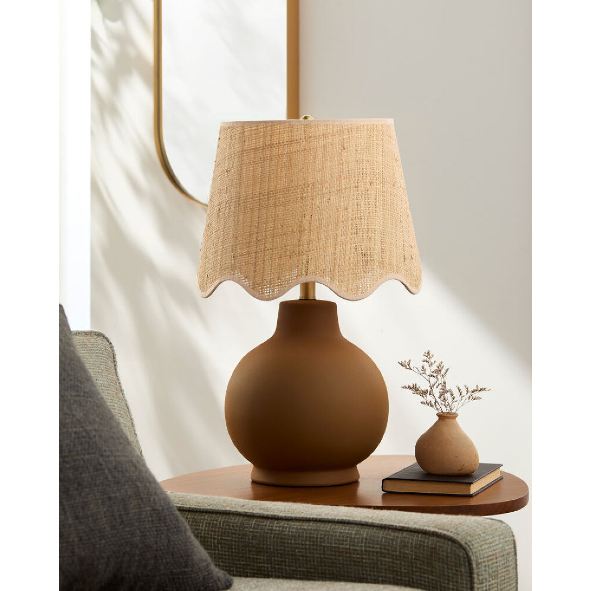 Modern European furniture - Wavy Linen Ceramic Table Lamp - www.oroa.com | Oroa.com