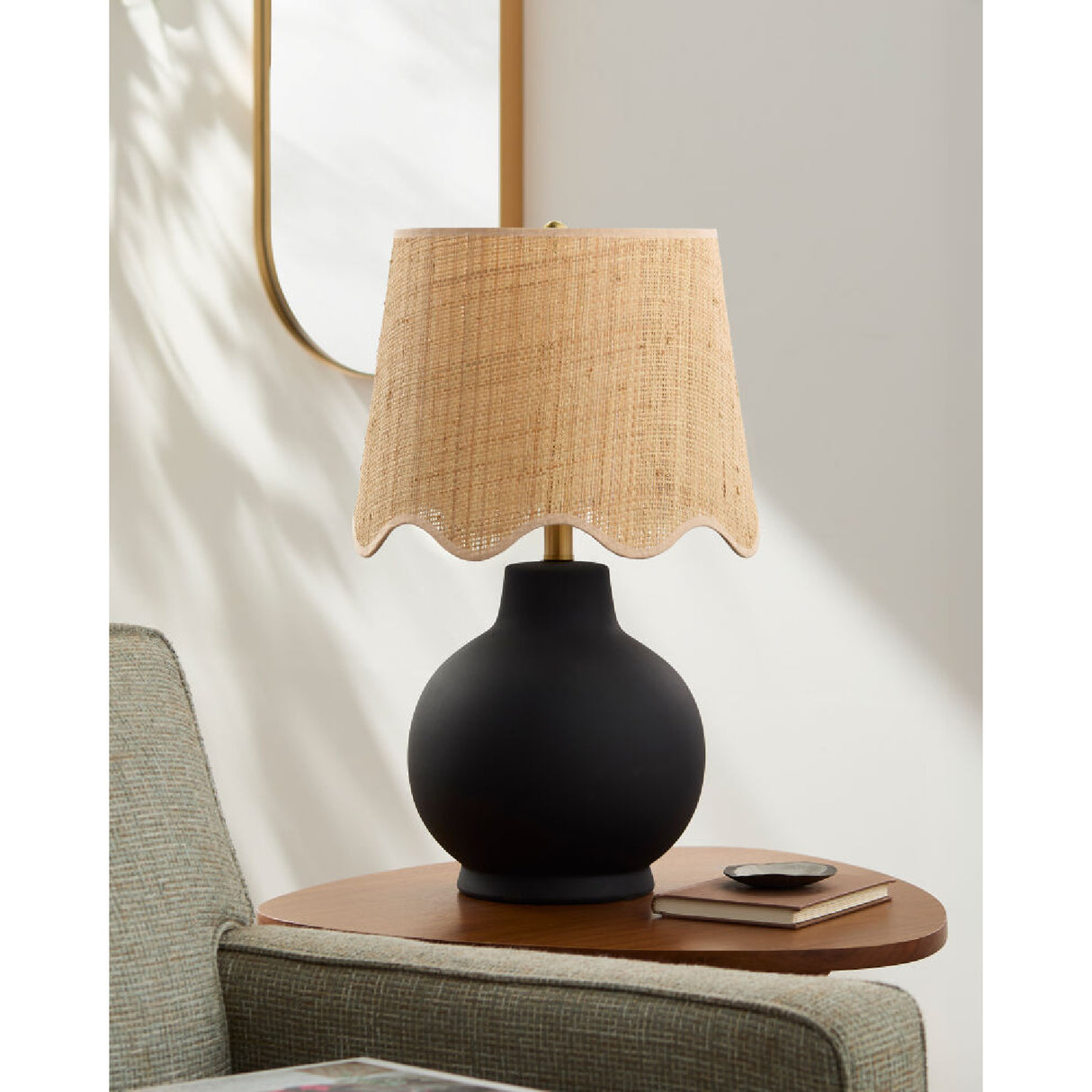 Modern European furniture - Wavy Linen Ceramic Table Lamp - www.oroa.com | Oroa.com