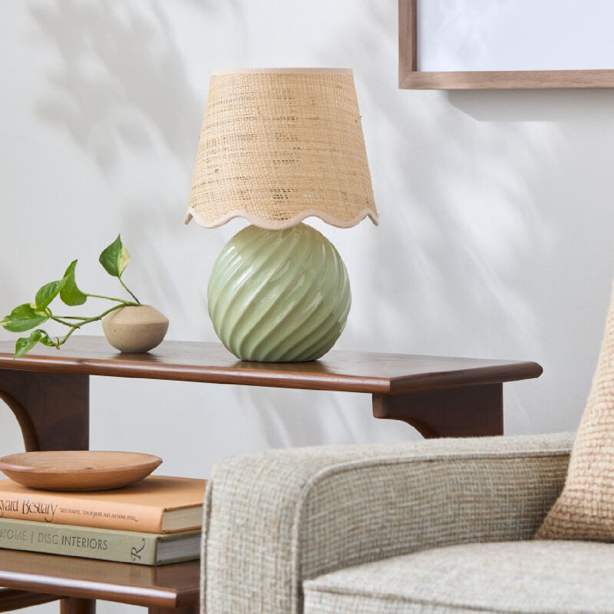 Modern European furniture - Round Glazed Ceramic Table Lamp - www.oroa.com | Oroa.com