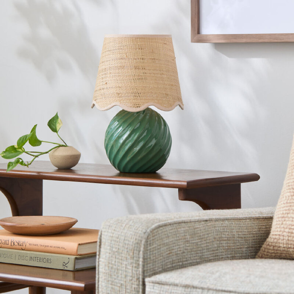 Modern European furniture - Round Glazed Ceramic Table Lamp - www.oroa.com | Oroa.com