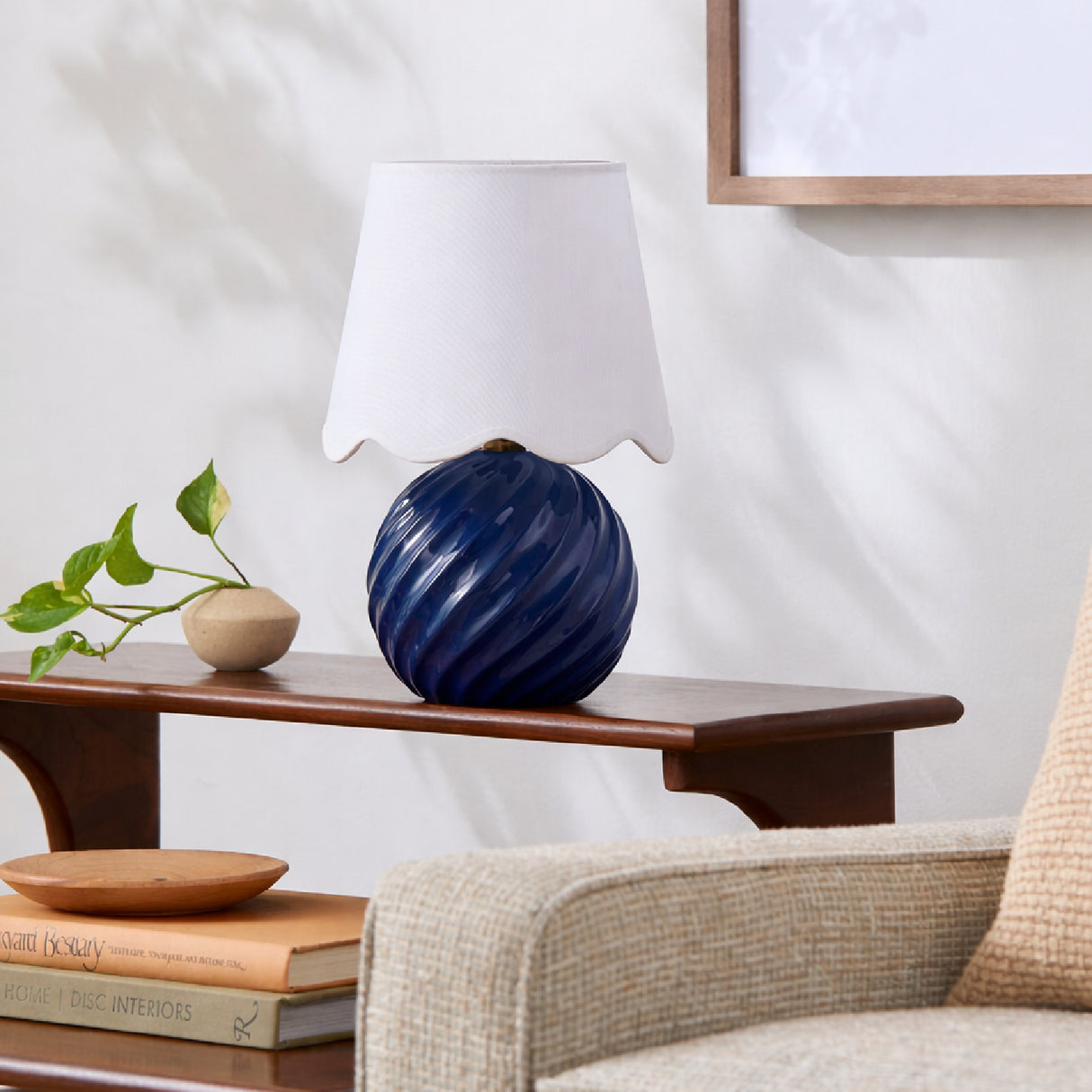 Modern European furniture - Round Glazed Ceramic Table Lamp - www.oroa.com | Oroa.com