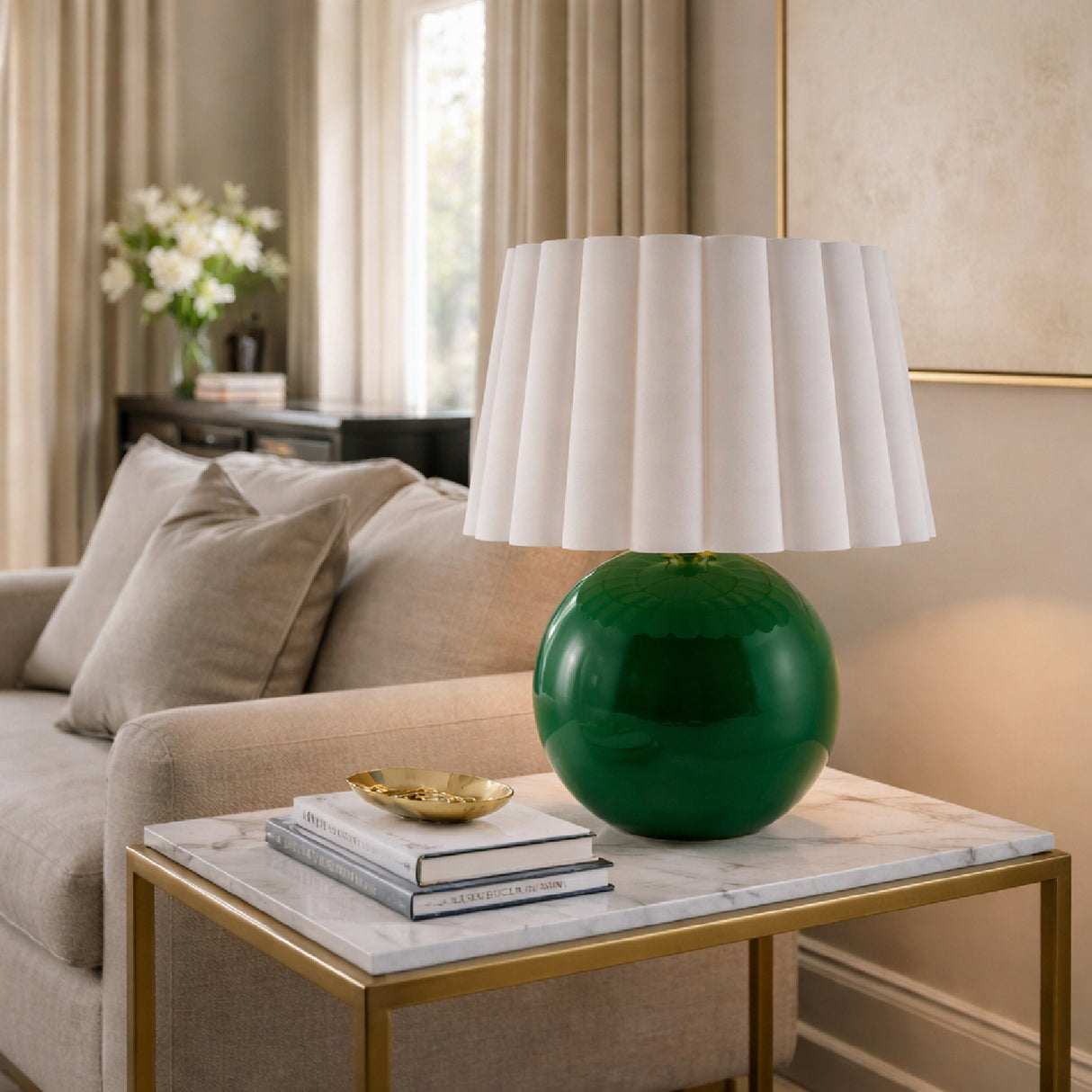 Modern European furniture - Scalloped White Fabric Table Lamp - www.oroa.com | Oroa.com