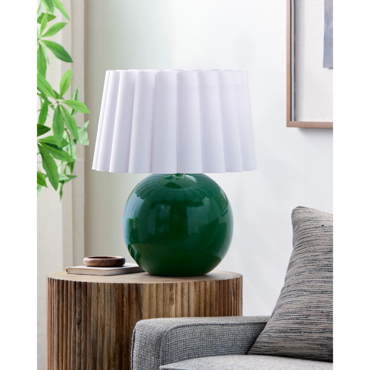 Modern European furniture - Scalloped White Fabric Table Lamp - www.oroa.com | Oroa.com