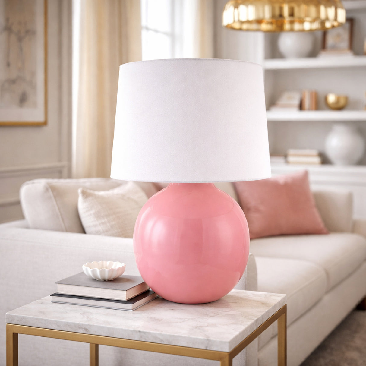 Modern European furniture - Glazed Globe Ceramic Table Lamp - www.oroa.com | Oroa.com