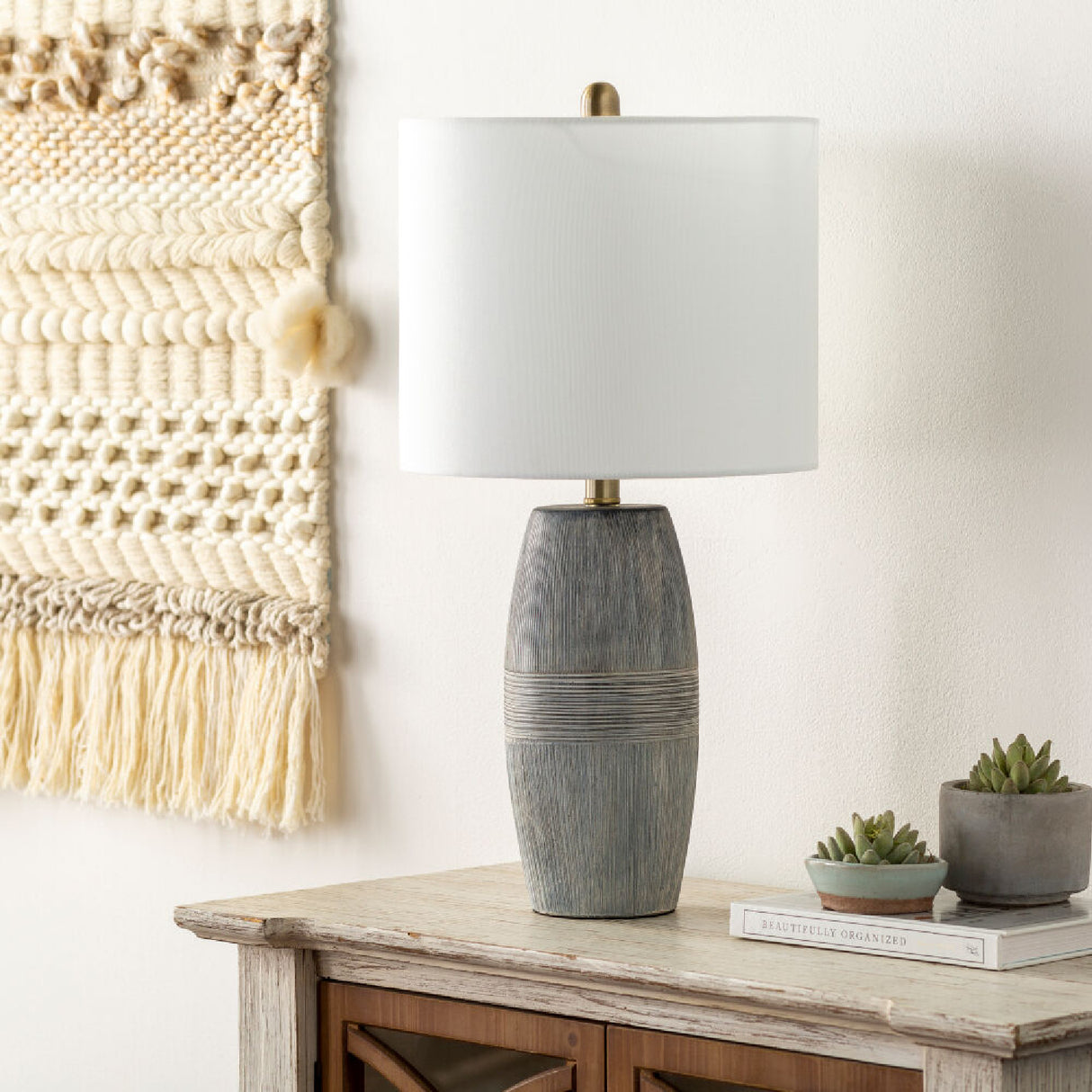 Modern European furniture - Glazed Gray Ceramic Table Lamp - www.oroa.com | Oroa.com