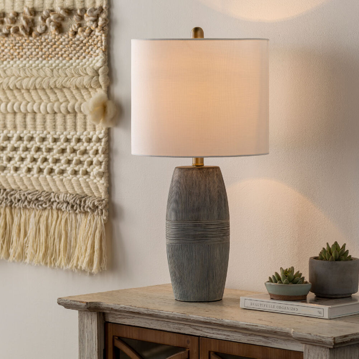 Modern European furniture - Glazed Gray Ceramic Table Lamp - www.oroa.com | Oroa.com
