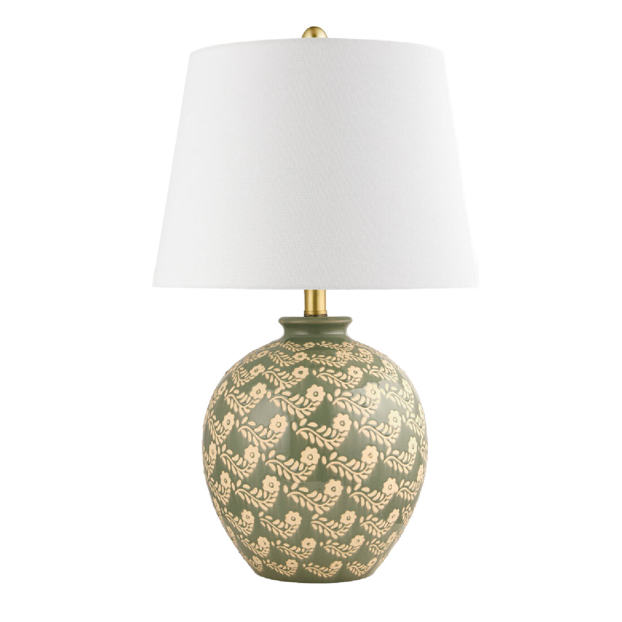 Modern European furniture - Green Ceramics Floral Table Lamp - www.oroa.com | Oroa.com