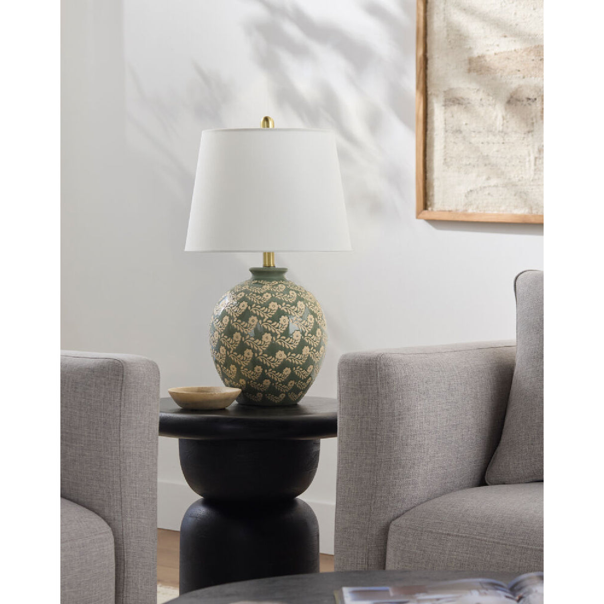 Modern European furniture - Green Ceramics Floral Table Lamp - www.oroa.com | Oroa.com