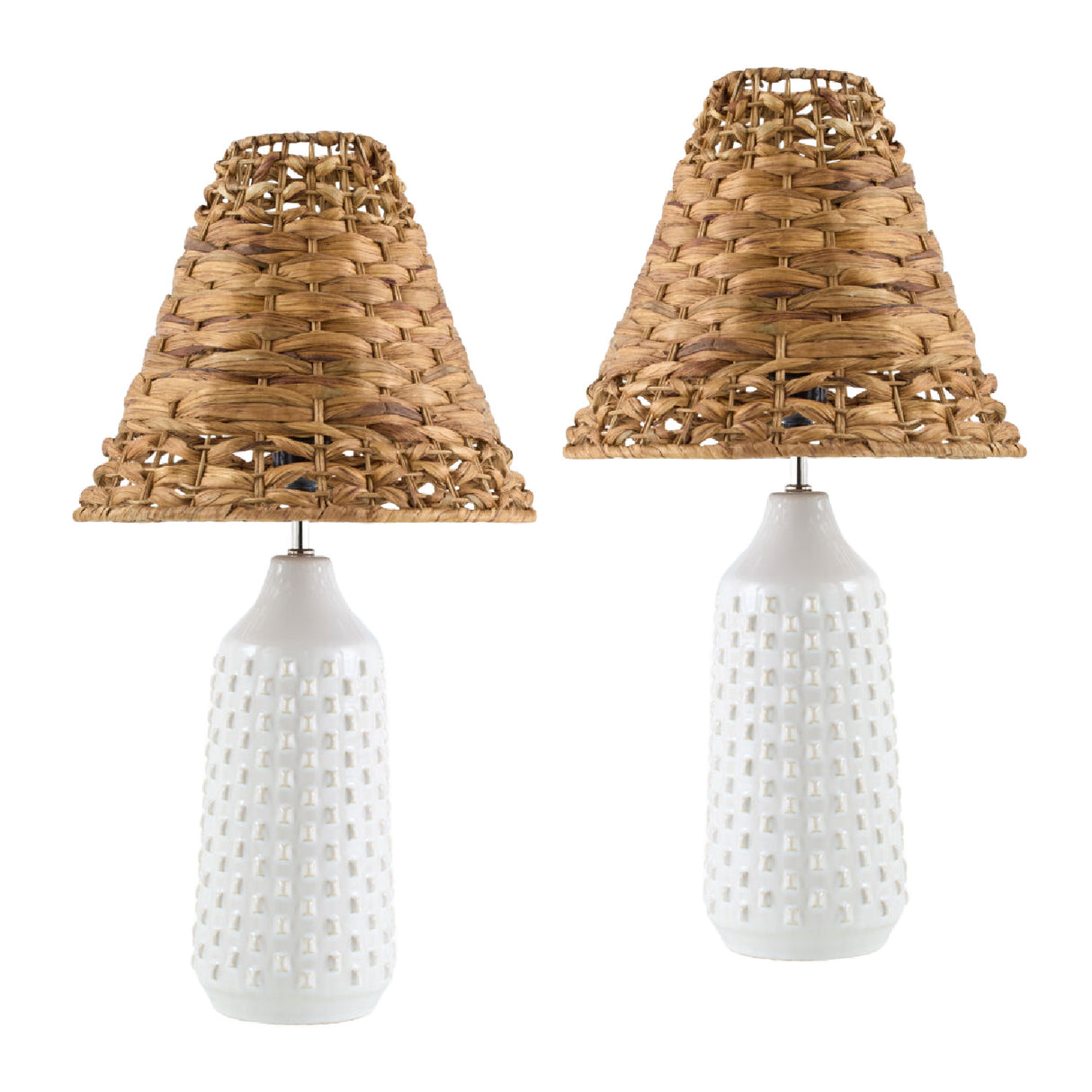 Modern European furniture - Braided Seagrass Table Lamp Set (2) - www.oroa.com | Oroa.com