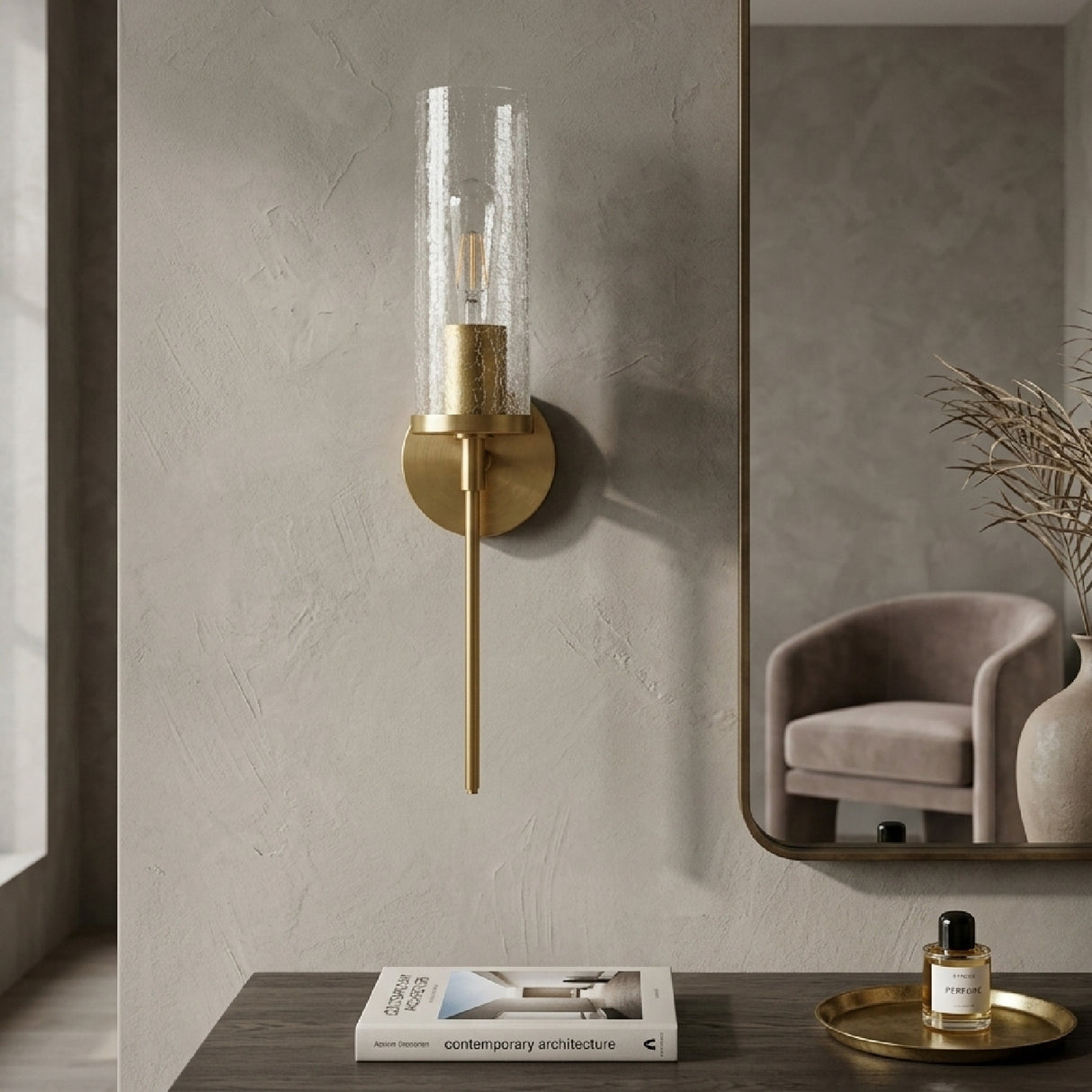 Modern European furniture - Clear Glass Tube Wall Lamp - www.oroa.com | Oroa.com