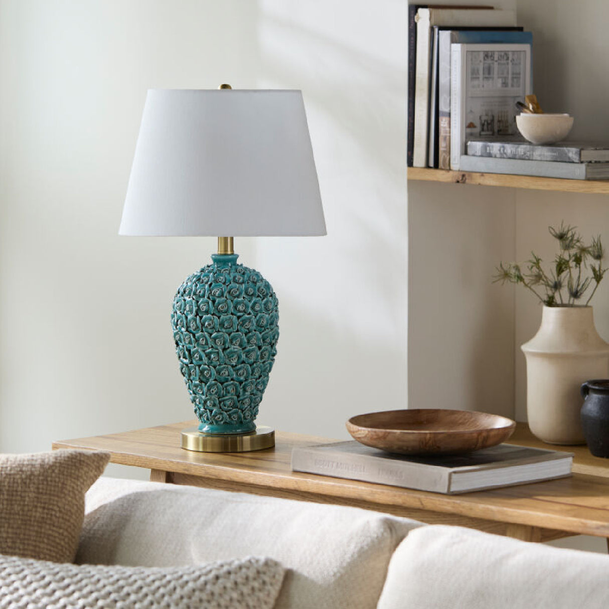 Modern European furniture - Green Ceramic Rose Table Lamp - www.oroa.com | Oroa.com