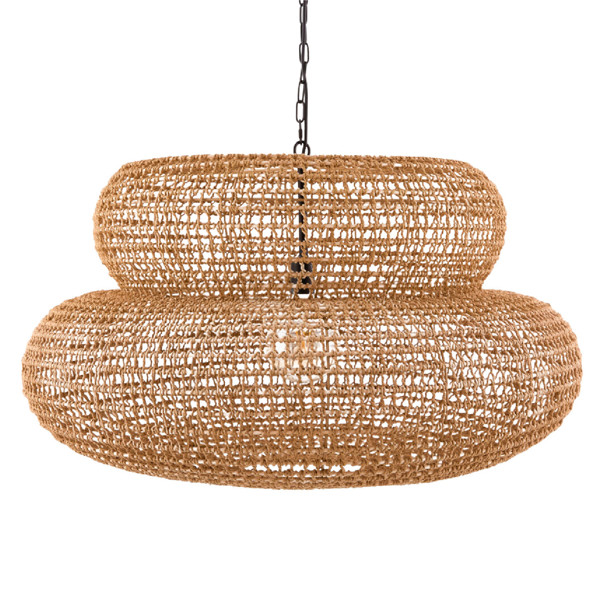 Modern European furniture - Brown Woven 2-Tier Pendant Lamp - www.oroa.com | Oroa.com