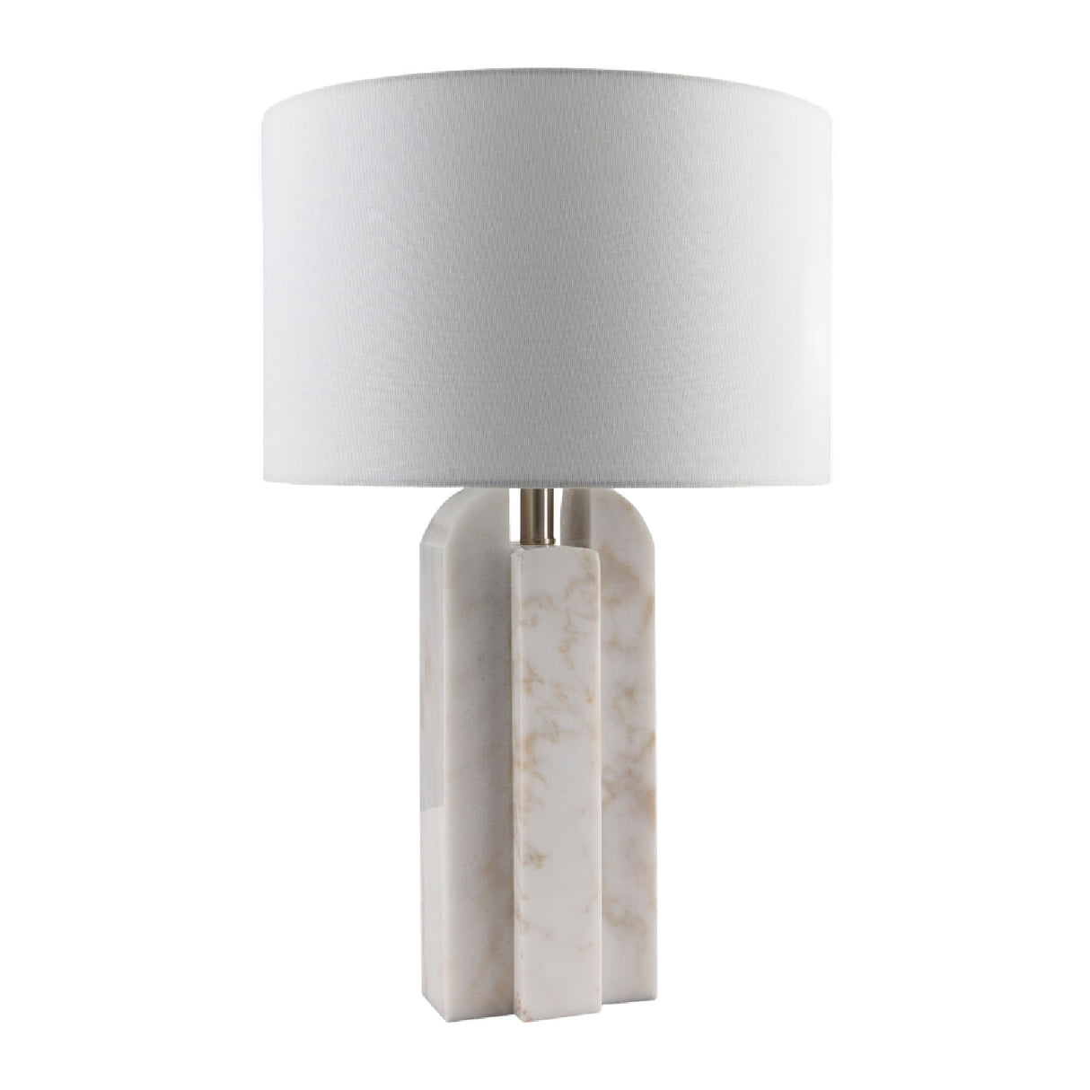 Modern European furniture - White Marble Linen Table Lamp S - www.oroa.com | Oroa.com