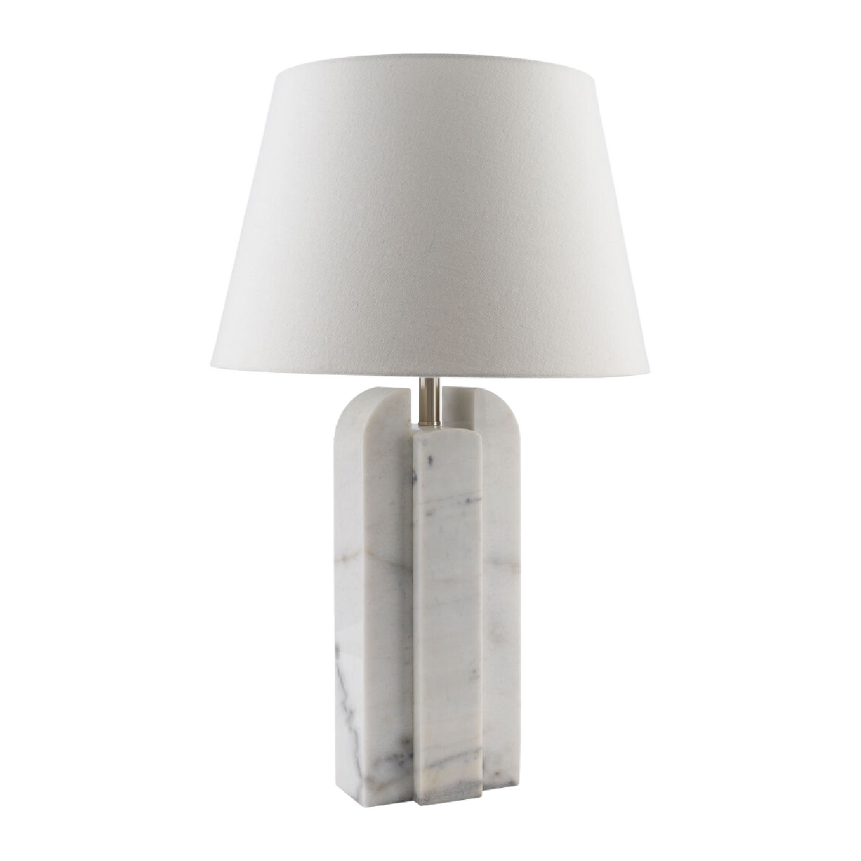 Modern European furniture - White Marble Linen Table Lamp L - www.oroa.com | Oroa.com