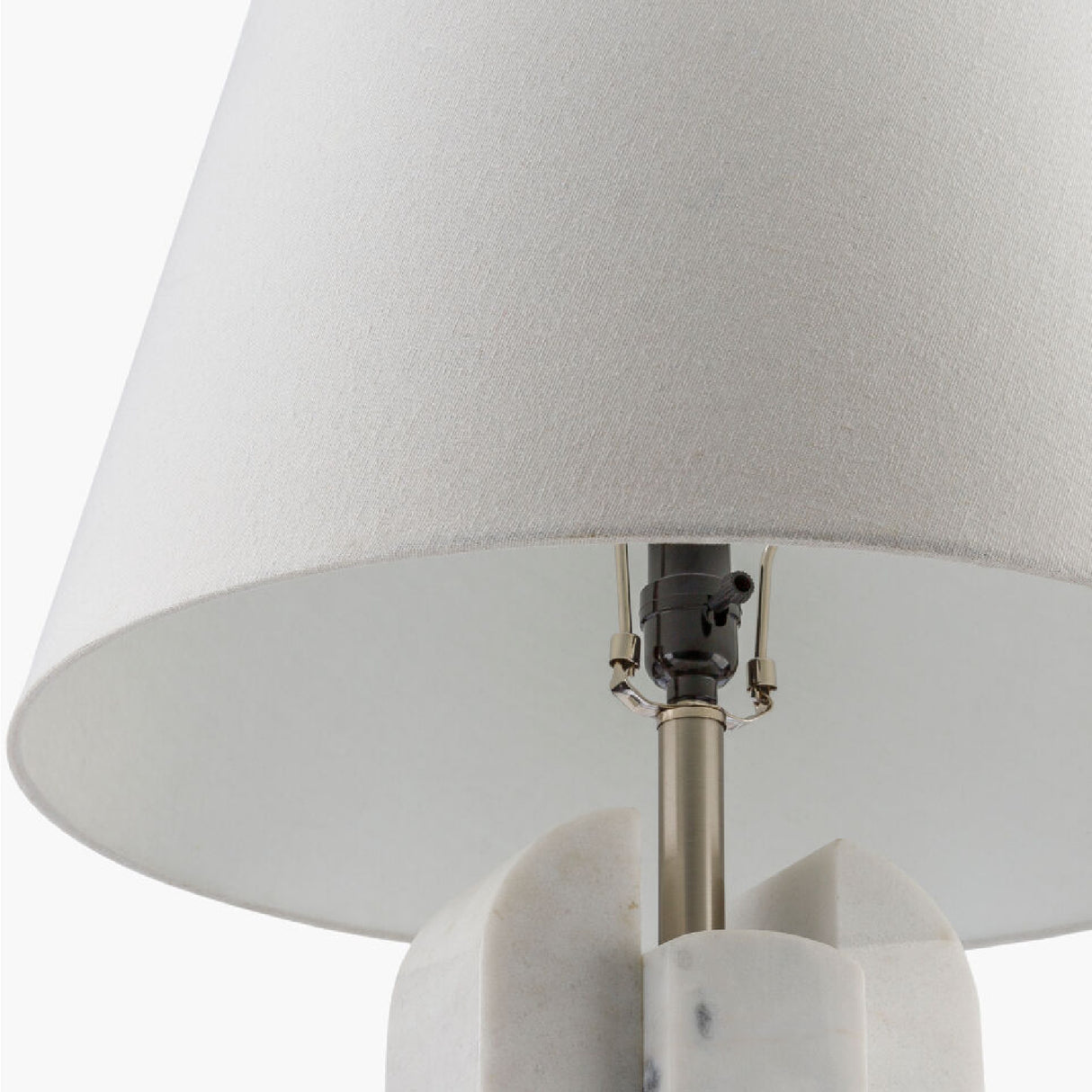 Modern European furniture - White Marble Linen Table Lamp L - www.oroa.com | Oroa.com