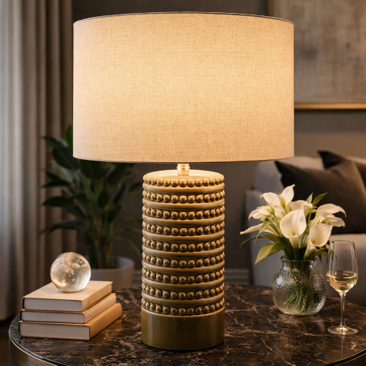 Modern European furniture - Glazed Ceramic Accent Table Lamp - www.oroa.com | Oroa.com