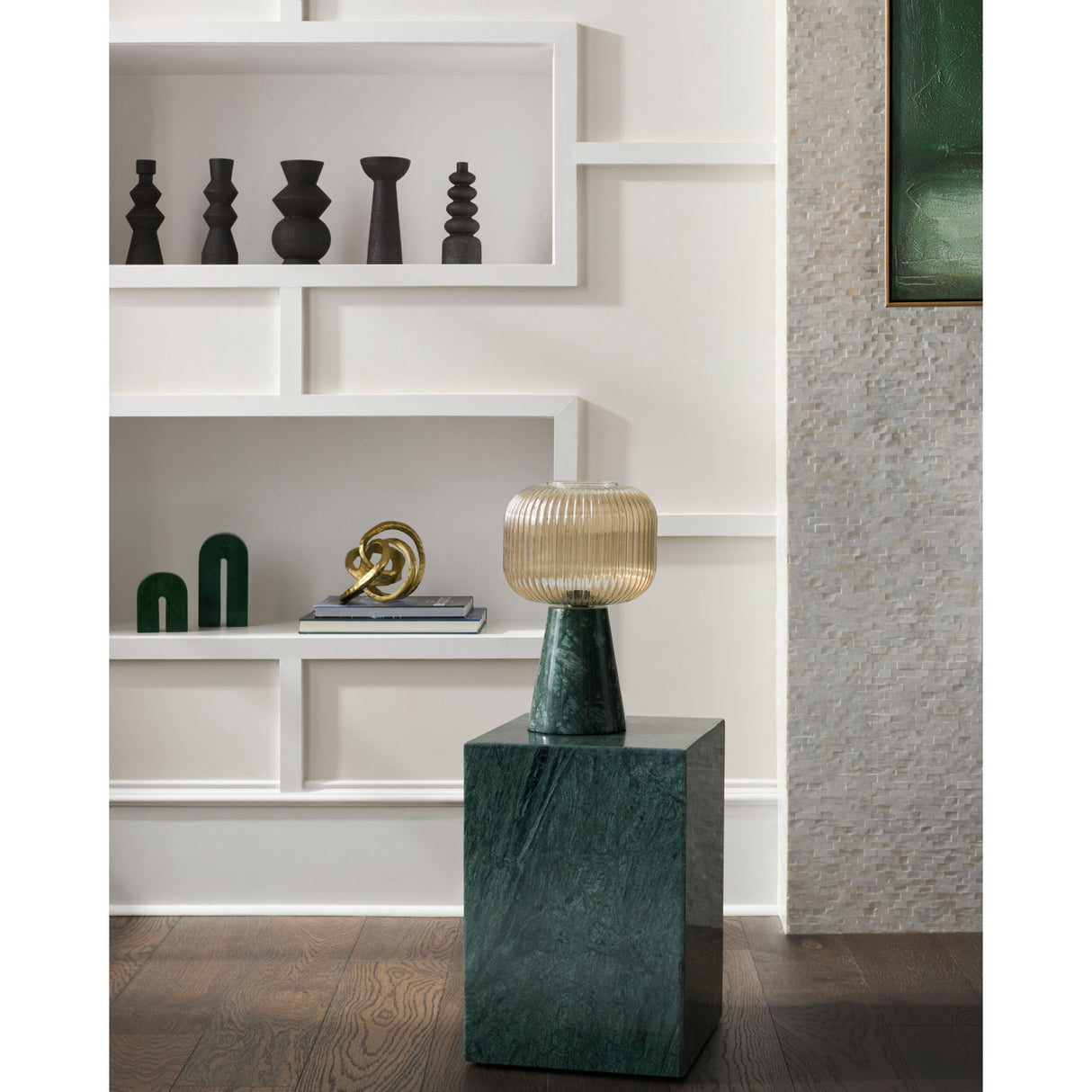 Modern European furniture - Green Marble Accent Table Lamp - www.oroa.com | Oroa.com