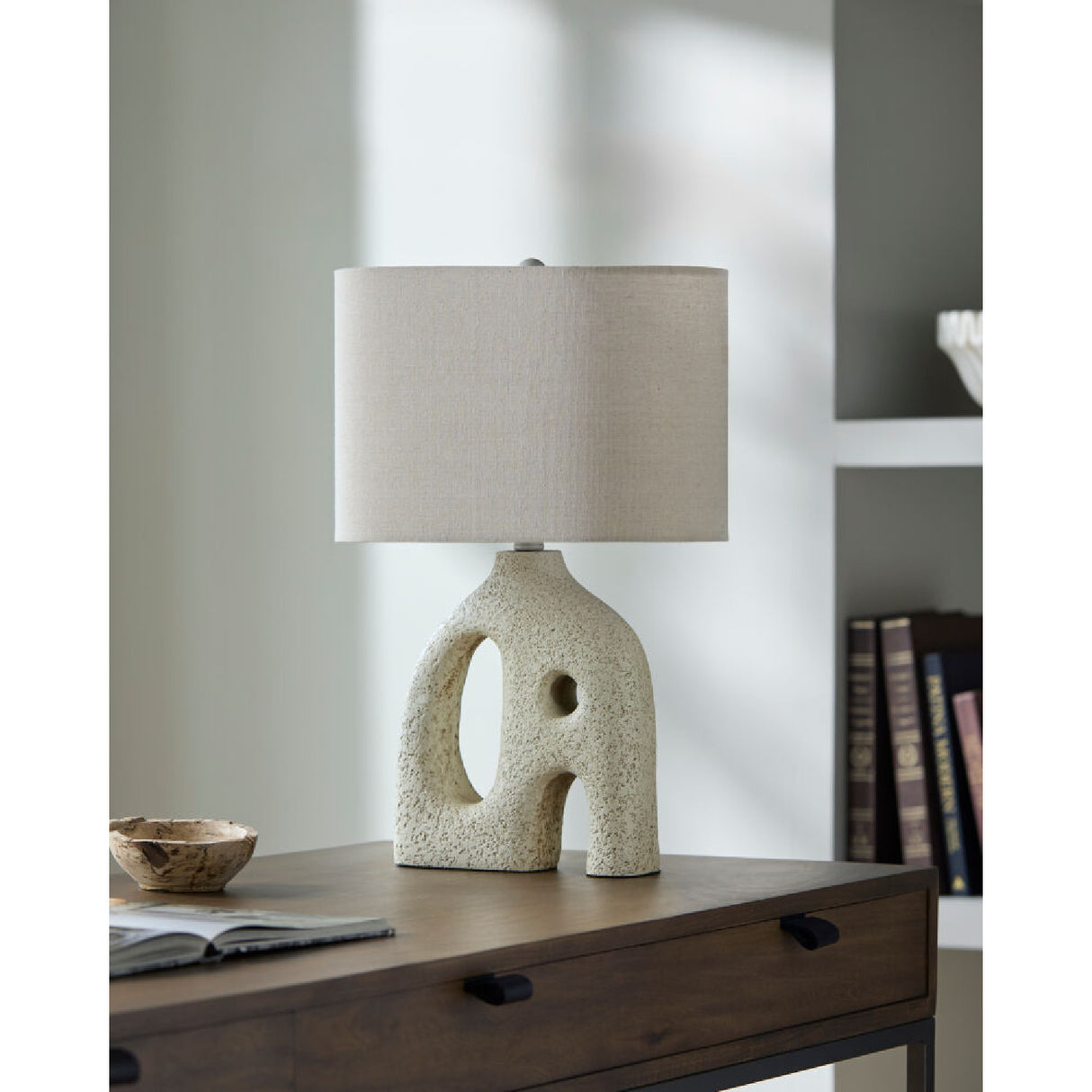 Modern European furniture - Abstract Carved Base Table Lamp - www.oroa.com | Oroa.com
