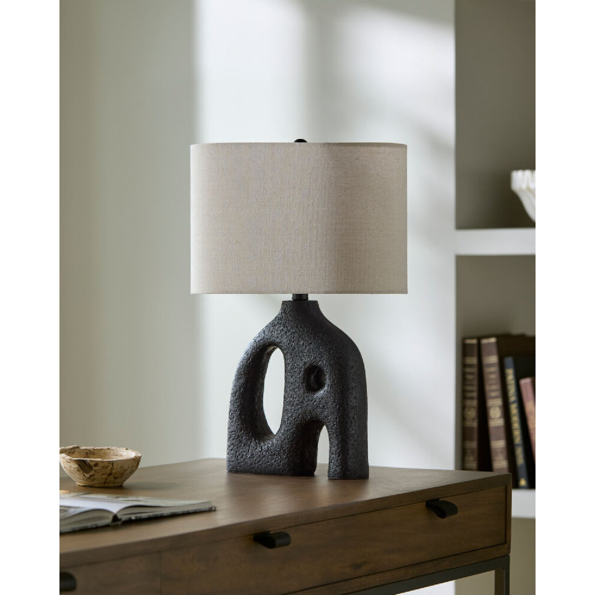 Modern European furniture - Abstract Carved Base Table Lamp - www.oroa.com | Oroa.com
