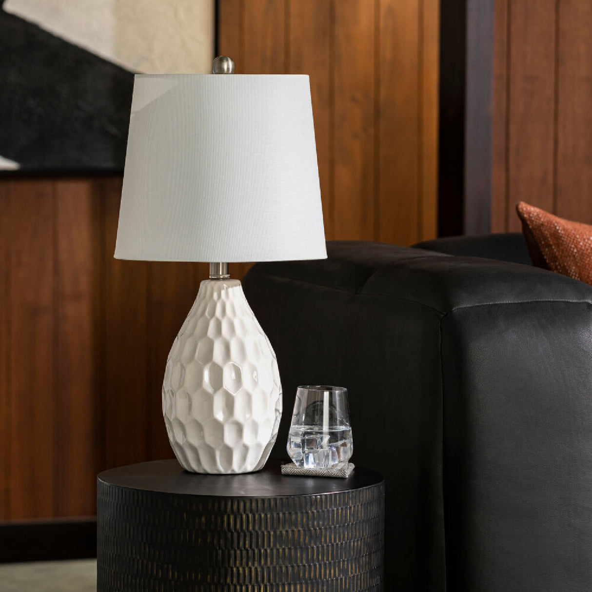 Modern European furniture - White Ceramic Linen Table Lamp - www.oroa.com | Oroa.com